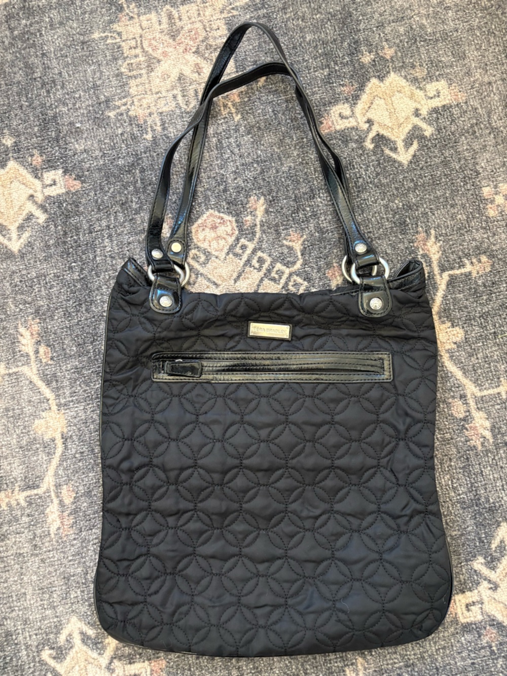 Vera Bradley Black Quilted Tote with Shoulder Straps